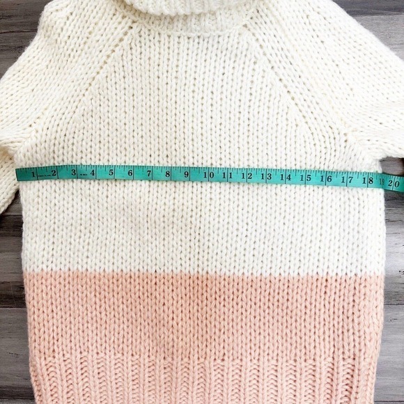 NWOT Reiss Hettie Chunky Knit Roll Neck Color Block Wool Blend Sweater M $275 - Picture 6 of 7